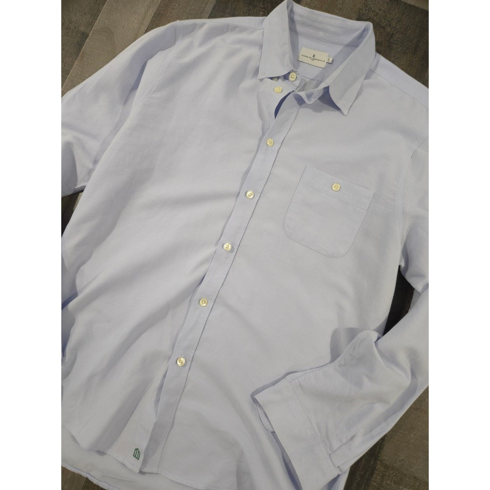 Cuisse de Grenouille Paris Blue Oxford Button Down Shirt Mens L Long Sleeve